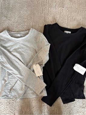 Everyday Long-Sleeve Tee - Black & Light Gray